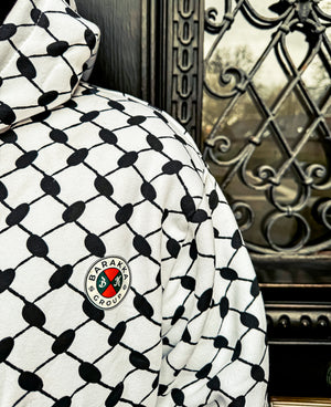 Kufiya Muster Hoodie – Detail Verarbeitung