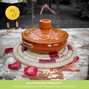 Tajine Gamila glasiert aus Ton fuer 1 bis 2 Personen