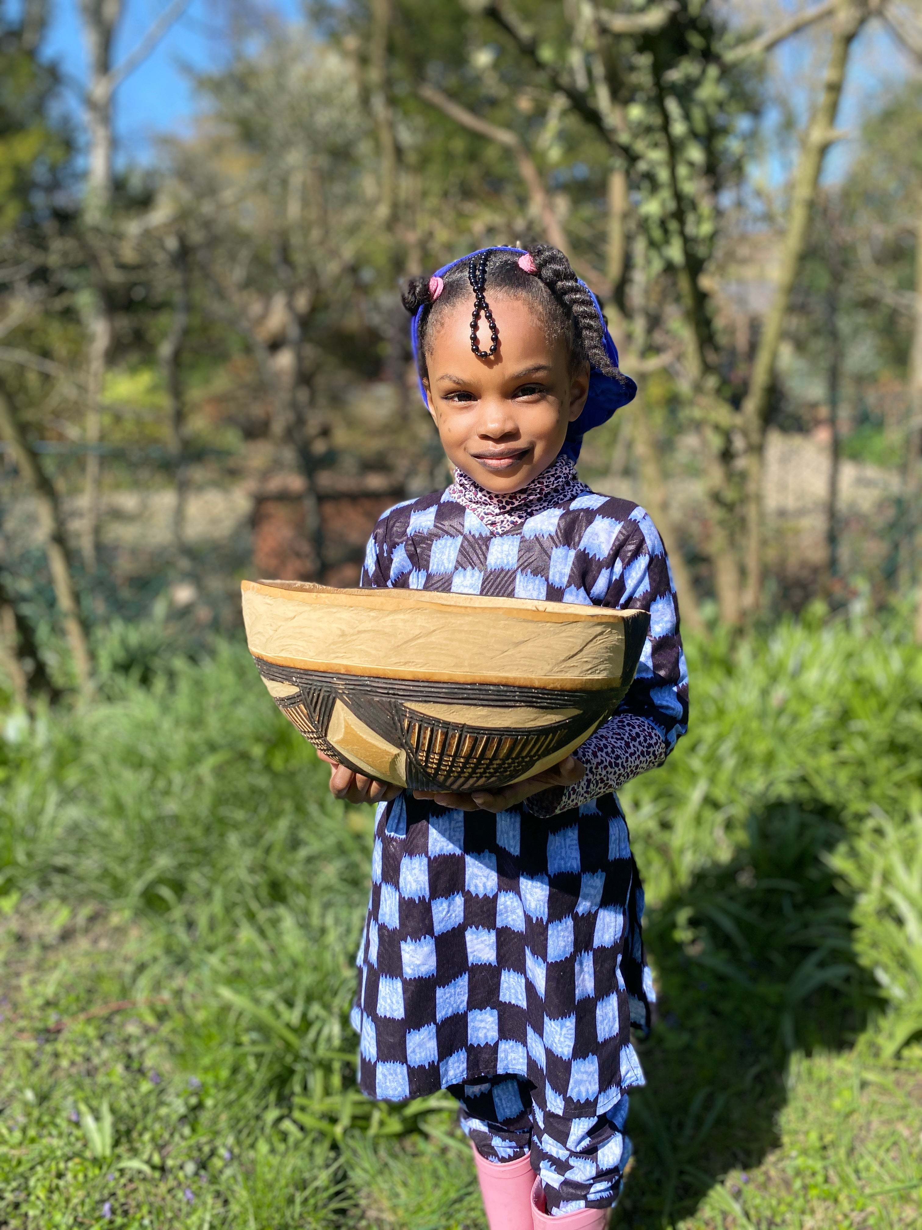 Fulani Bowl handgeschnitzte Holzschüssel aus Guinea