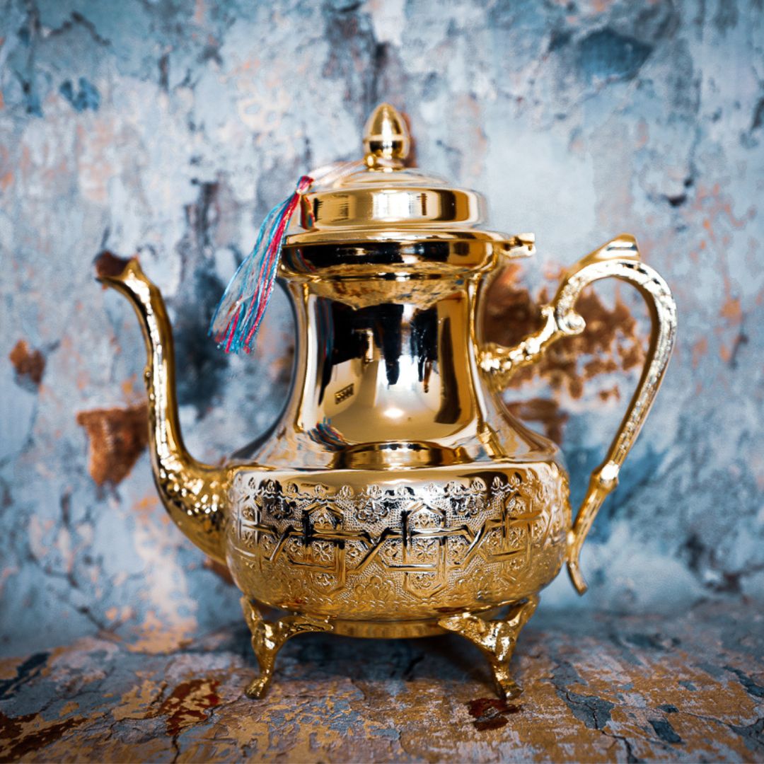Marokkanische Teekanne Deluxe Gold 2 Liter
