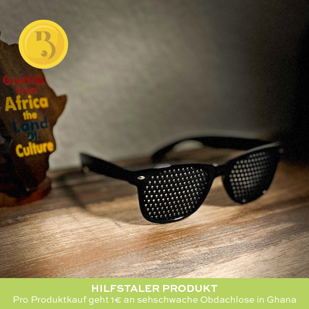 Rasterbrille mit Etui und Lernplakat