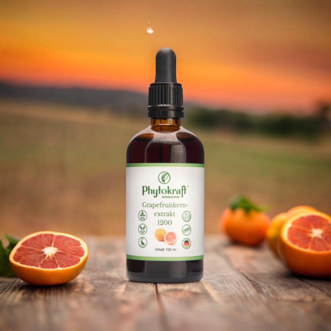 Grapefruitkernextrakt in Tropfenform mit Pipette