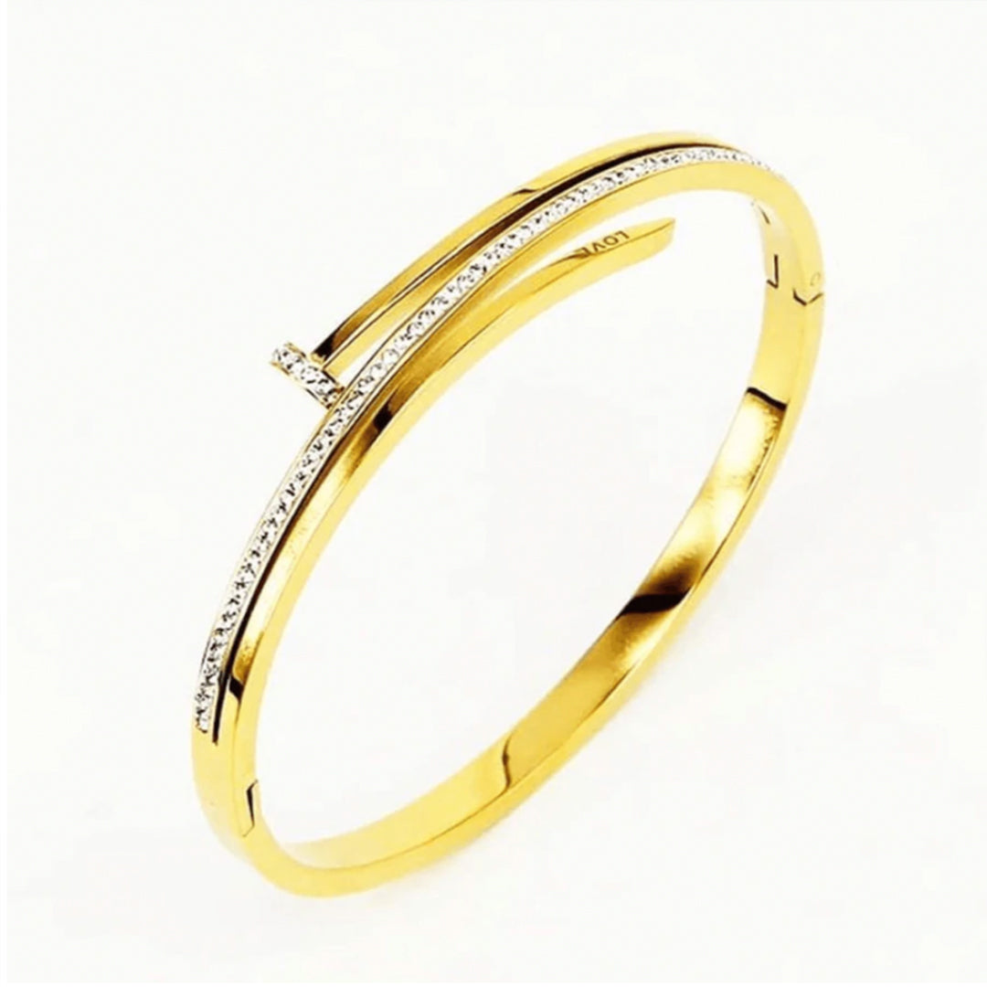 Armreif aus Marokko Edelstahl mit Gold Legierung