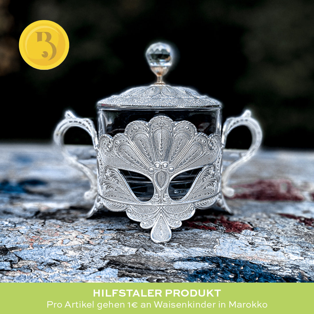 Orientalische Minz und Zuckerdose Kristall Silber