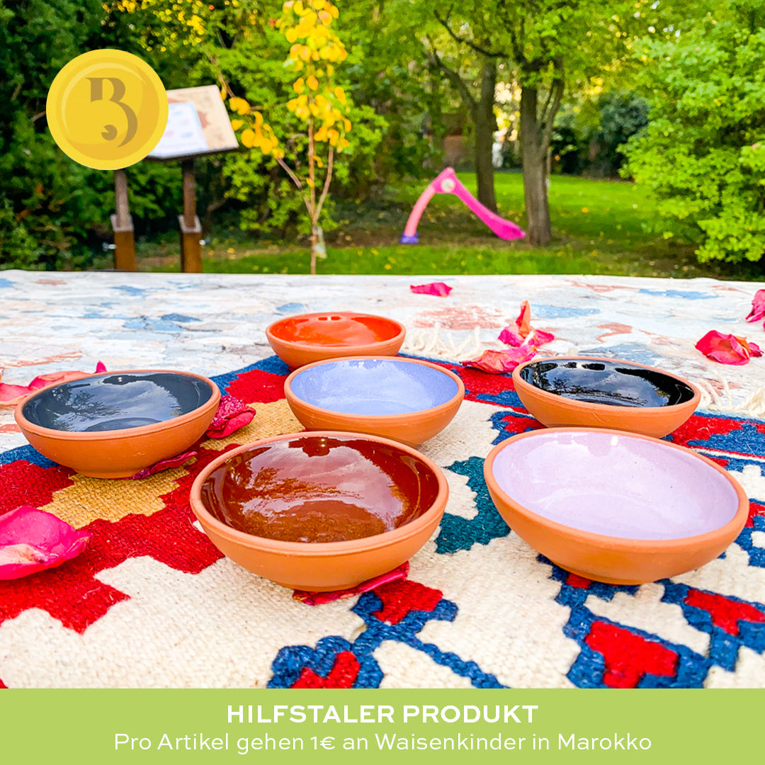 Snack und Saucenschalen aus Ton 6er Set