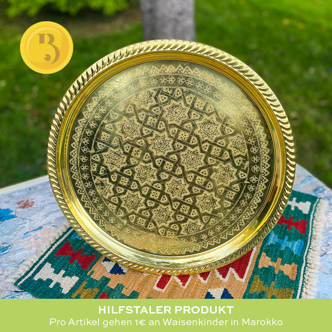 Marokkanisches Teetablett Nador Gold 38 cm