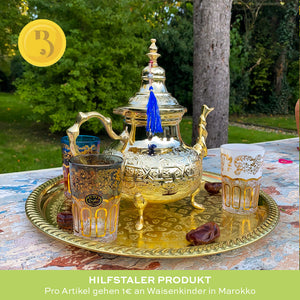 Marokkanische Teekanne Deluxe Gold 2 Liter